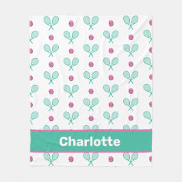 Groene getransneerde tennisrackets met aangepaste  fleece deken