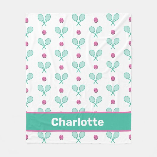 Groene getransneerde tennisrackets met aangepaste fleece deken (Voorkant)