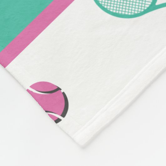 Groene getransneerde tennisrackets met aangepaste  fleece deken (Hoek)