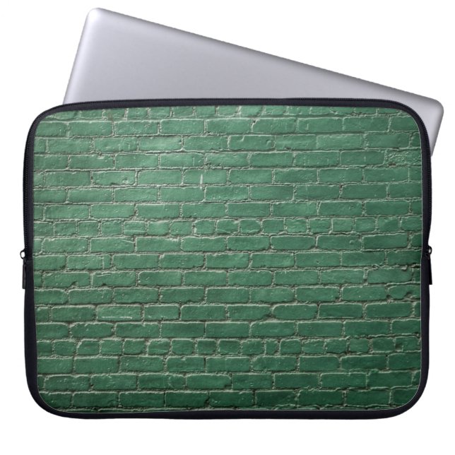 Groene geverfde wand laptop sleeve (Voorkant)