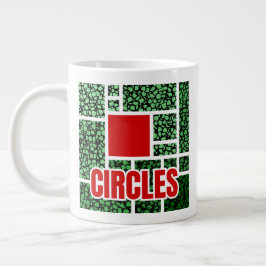 Groene Gevlekte Abstractie met Rode Accenten Grote Koffiekop
