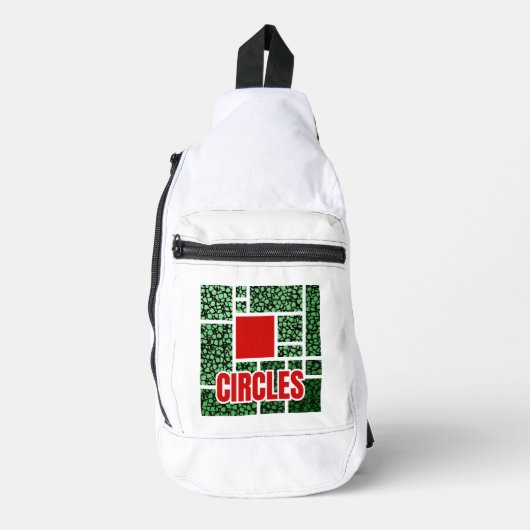 Groene Gevlekte Abstractie met Rode Accenten Sling Bag (Voorkant)