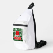 Groene Gevlekte Abstractie met Rode Accenten Sling Bag (Rechterhoek)