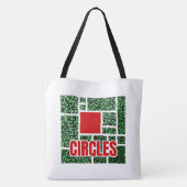 Groene Gevlekte Abstractie met Rode Accenten Tote Bag (Achterkant)