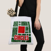 Groene Gevlekte Abstractie met Rode Accenten Tote Bag (Dichtbij)