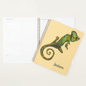 Groene Gevlekte Hagedis Terug Naar School Benoemd Planner (Display)