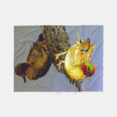 Groene gevleugelde Blauwgroen eend kleine fleece d Deken (Voorkant (Horizontaal))