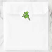 Groene gevleugelde draak ronde sticker (Tas)