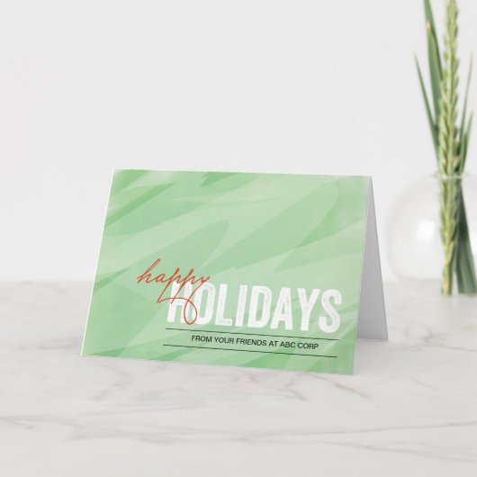 Groene Gevouwen Waterverven Feestdagen Kaart (Voorkant)