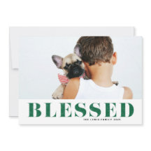 Groene Gezegende Typografie Foto Kerstmis