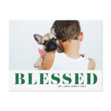 Groene Gezegende Typografie Foto Kerstmis