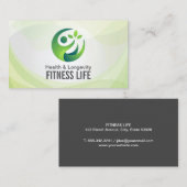 Groene gezondheid Moderne Logo | Fitnessvoeding Visitekaartje (Voorkant / Achterkant)