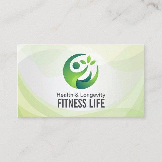 Groene gezondheid Moderne Logo | Fitnessvoeding Visitekaartje (Voorkant)