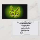 Groene Ghoul paranormale visitekaartjes (Voorkant / Achterkant)