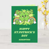 Groene giechel St. Patrick's Dag Kaart (Gele Bloem)