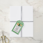  groene gingham & 3 glitterballonnen Verjaardag Cadeaulabel (Met Touw)