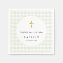 Groene Gingham Baby Doop Papier