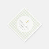 Groene Gingham Baby Doop Papier  Servet (Hoek)
