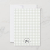 Groene Gingham Baby Halloween Spin Dankkaart Bedankkaart (Achterkant)
