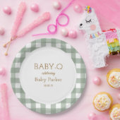 Groene Gingham Baby-Q Ronde Bord 2 (Feest)
