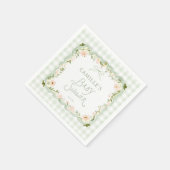 Groene Gingham Baby Shower Servetten (Hoek)