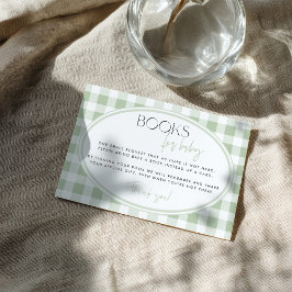 Groene Gingham Babyshower Bijlagekaart Informatiekaartje