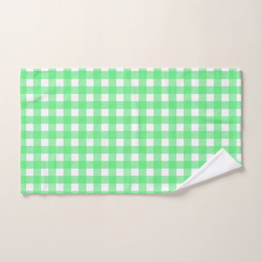 Groene gingham bad handdoek (Handdoek)