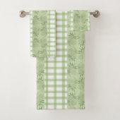 Groene Gingham badhanddoek set Bad Handdoek (Insitu)