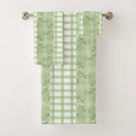 Groene Gingham badhanddoek set Bad Handdoek