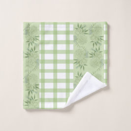 Groene Gingham badhanddoek set Bad Handdoek