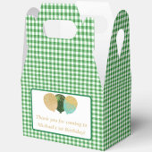 Groene Gingham Ballonnen Aangepaste Foto Verjaarda Bedankdoosjes (Open)
