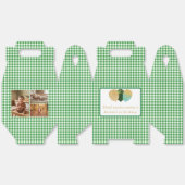 Groene Gingham Ballonnen Aangepaste Foto Verjaarda Bedankdoosjes (Ongevouwen)