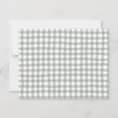 Groene Gingham Beer Kraam Notitiekaart Kaart (Achterkant)