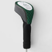 Groene Gingham Bruiloftsshower Golfheadcover (Schuin)