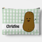 Groene Gingham Bruine Aardappel Op Maat Etui (Voorkant)