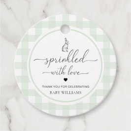 Groene Gingham Bunny Rabbit met liefde Bedankjes Labels