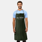 Groene gingham check grill master gepersonaliseerd schort (Gedragen)