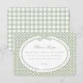 Groene Gingham Coquette Bow Deel een Recept Informatiekaartje (Voorkant / Achterkant)
