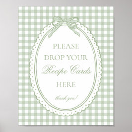 Groene Gingham Coquette Bow Deel een Recept Poster