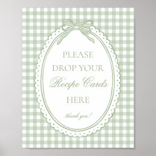 Groene Gingham Coquette Bow Deel een Recept Poster