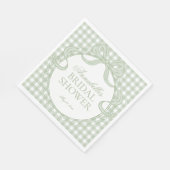 Groene Gingham Coquette Strik Bruidsdiner Dessert Servet (Hoek)