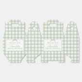Groene Gingham Coquette Strik Bruidsdouche Favorie Bedankdoosjes (Ongevouwen)