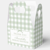 Groene Gingham Coquette Strik Bruidsdouche Favorie Bedankdoosjes (Open)