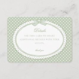 Groene Gingham Coquette Strik Details Kaart