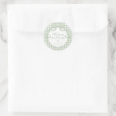 Groene Gingham Coquette Strik Doop Envelope Zegel (Tas)