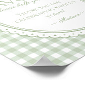 Groene Gingham Coquette Strik Favorieten Bord Poster (Hoek)