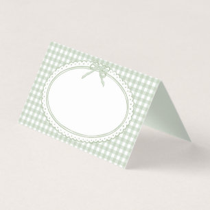 Groene Gingham Coquette Strik Tafelkaart Tafel Dec Kaart
