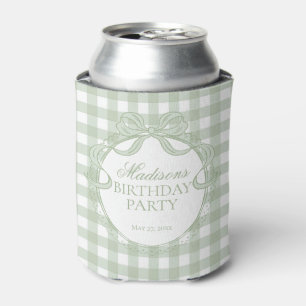 Groene Gingham Coquette Strik Verjaardagsfeest Fav Blikjeskoeler