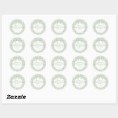 Groene Gingham Coquette Strik Verjaardagszegel Ronde Sticker (Vel)