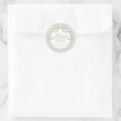 Groene Gingham Coquette Strik Verjaardagszegel Ronde Sticker (Tas)